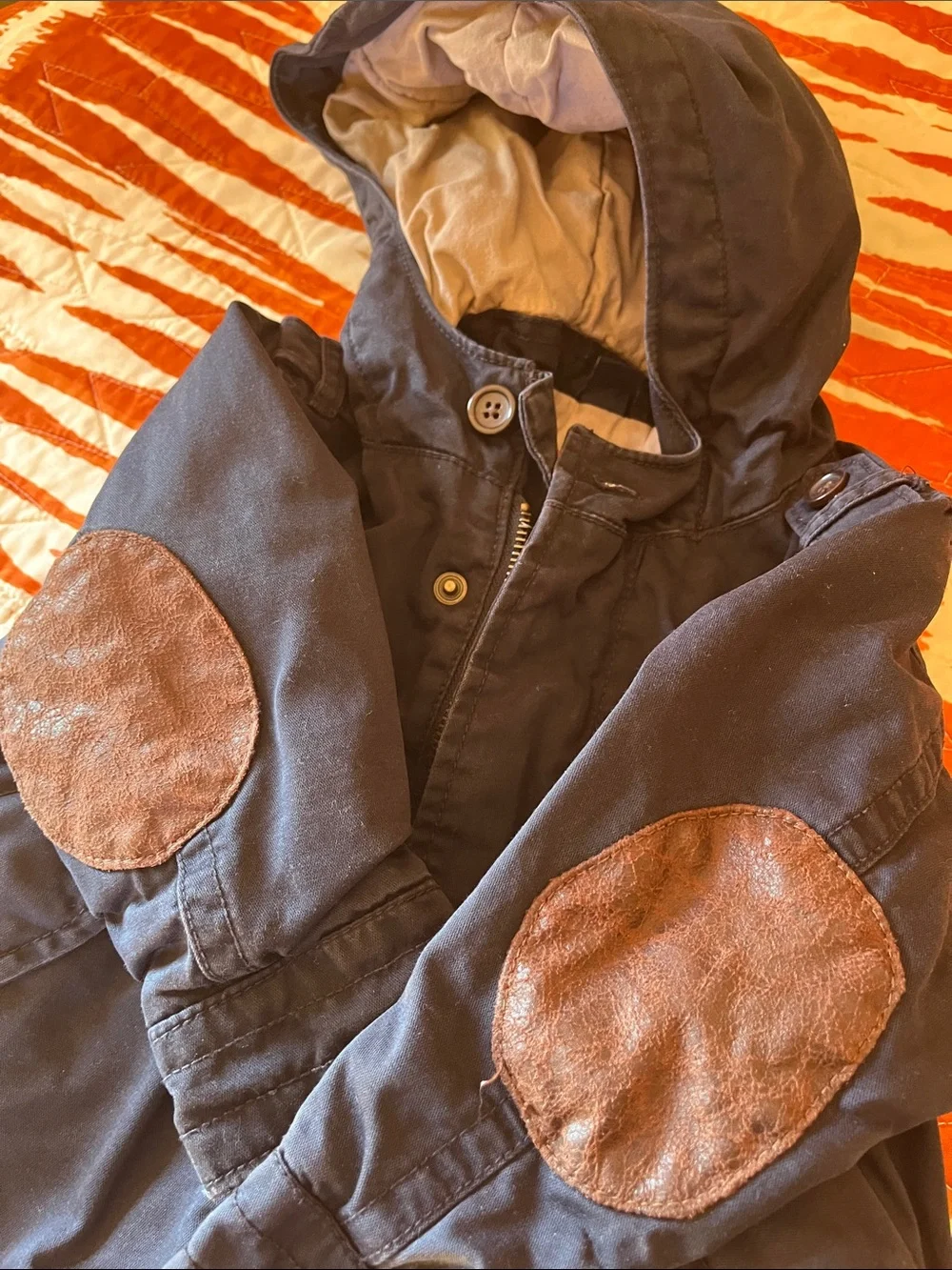 GAP Navy Hooded Kids Raincoat with Beige Union Jack 🇬🇧 Lining